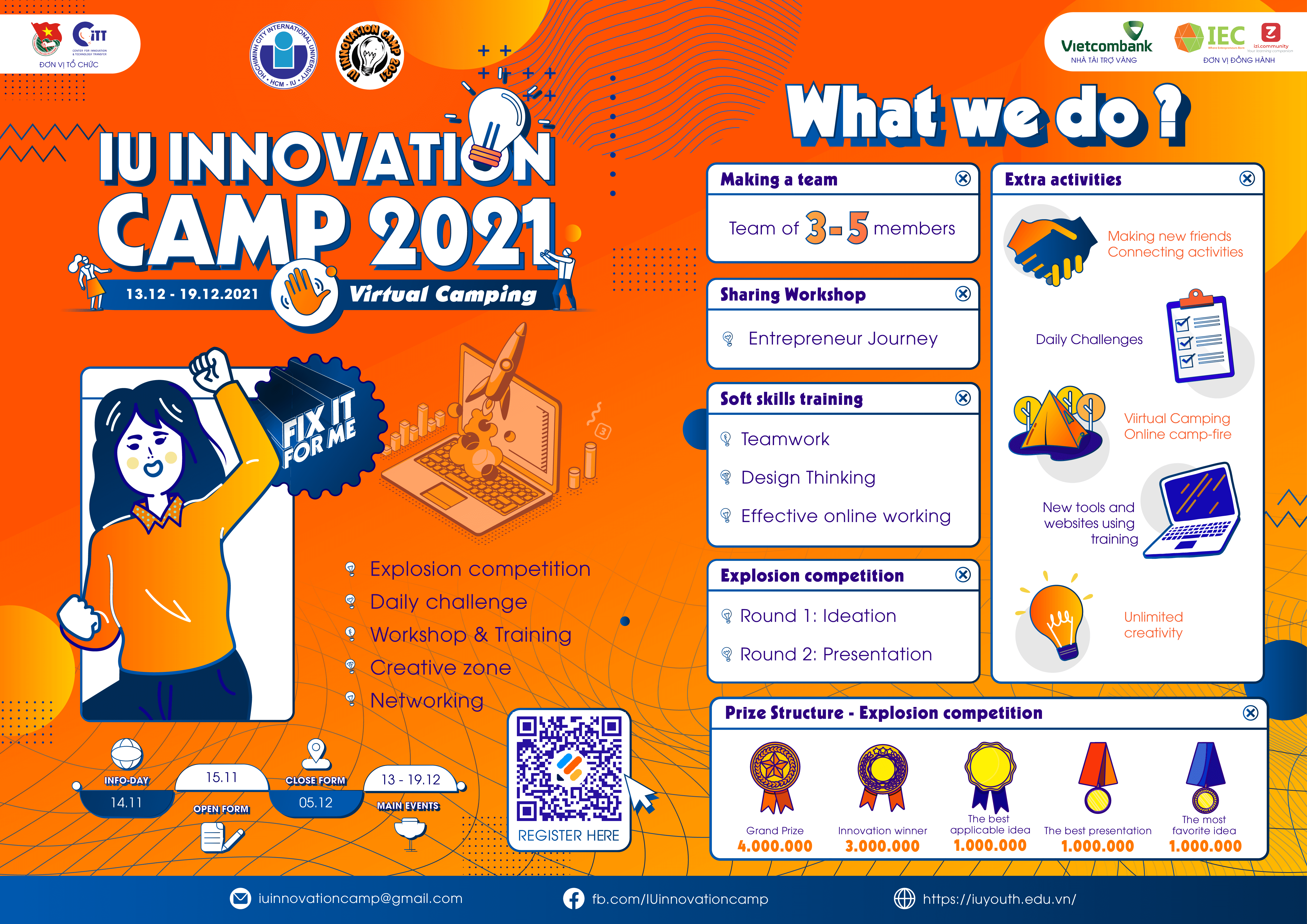 TRƯỜNG Trang Chủ HM88 Hanoi QUỐC TẾ TỔ CHỨC  HỘI TRẠI IU INNOVATION CAMP 2021