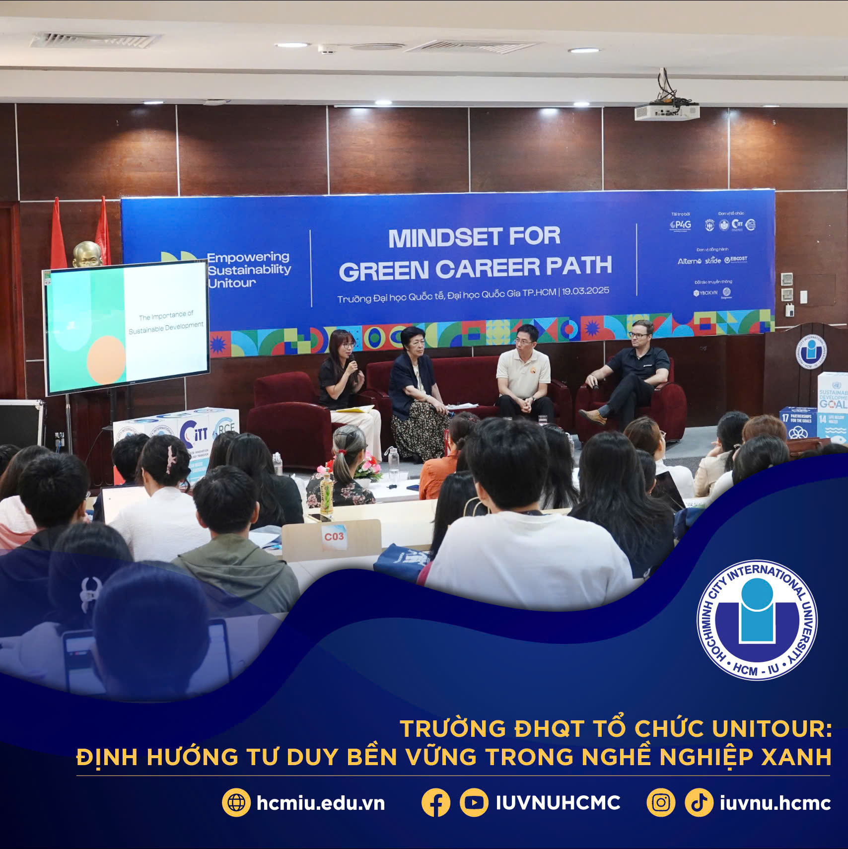 TRƯỜNG ĐHQT TỔ CHỨC HỘI THẢO UNITOUR: EMPOWERING SUSTAINABILITY – ĐỊNH HƯỚNG TƯ DUY BỀN VỮNG TRONG NGHỀ NGHIỆP XANH