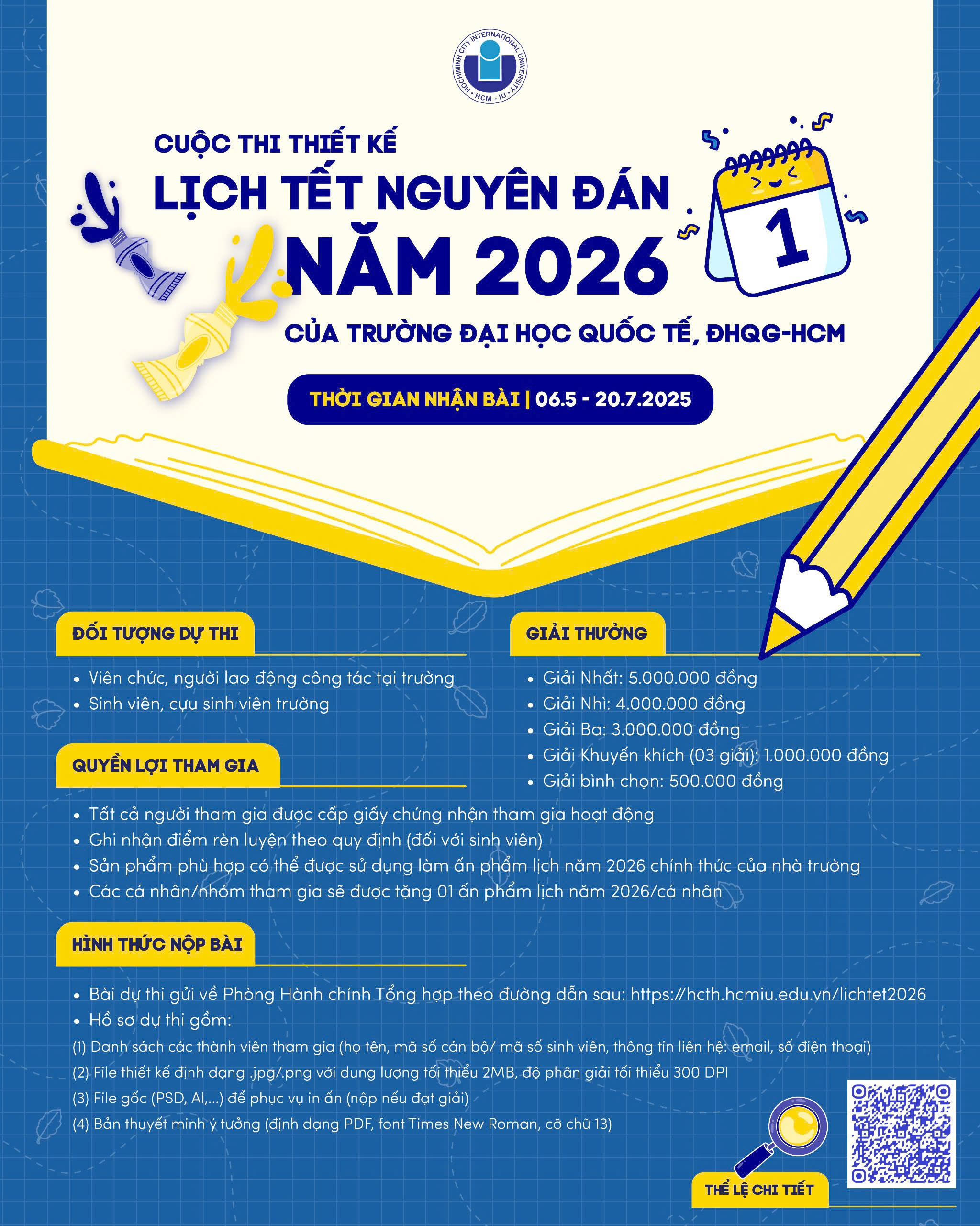 TRƯỜNG ĐH QUỐC TẾ PHÁT ĐỘNG CUỘC THI THIẾT KẾ LỊCH TẾT NGUYÊN ĐÁN NĂM 2026